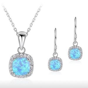 Sterling Silver Blue Opal Set